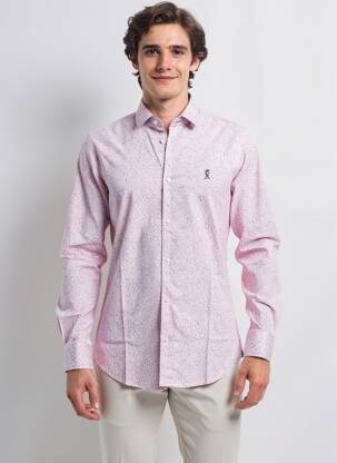 Chemise manches longues coupe cintrée rose VICOMTE ARTHUR homme