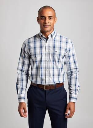 Chemise manches longues poches bleu FYNCH-HATTON homme