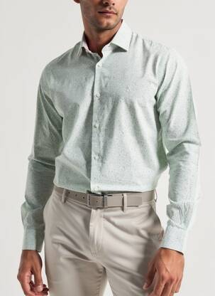Chemise manches longues coupe cintrée vert VICOMTE ARTHUR homme