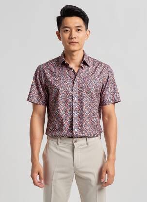 Chemise manches courtes poches bleu EDEN PARK homme