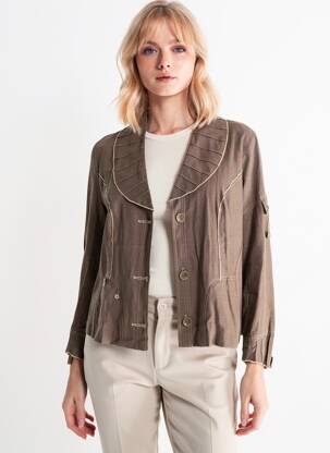 Veste casual coupe droite marron FRED SABATIER femme