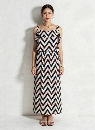 Robe longue sans manche sans manche noir MARBLE femme