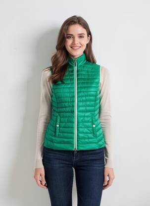 Doudoune poches sans capuche vert BARBARA LEBEK femme