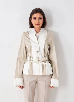 Veste casual coupe cintrée beige FRED SABATIER femme
