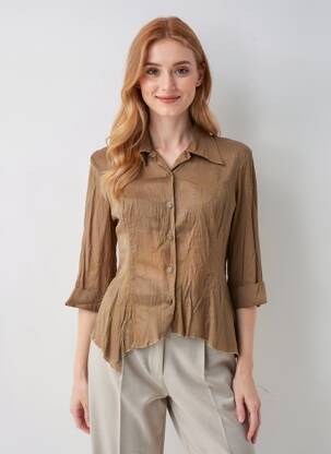 Chemisier coupe cintrée manches 3/4 vert FRED SABATIER femme