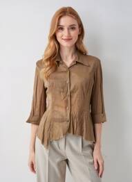 Chemisier coupe cintrée manches 3/4 vert FRED SABATIER femme