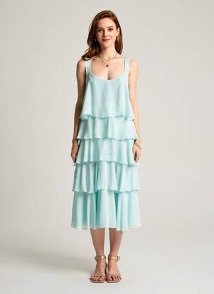 Robe mi-longue sans manche sans manche bleu BLEU D'AZUR femme
