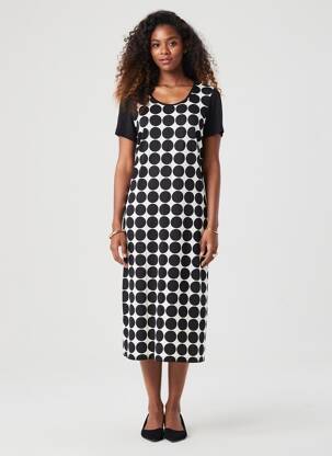 Robe mi-longue manches courtes manches courtes noir MERI & ESCA femme