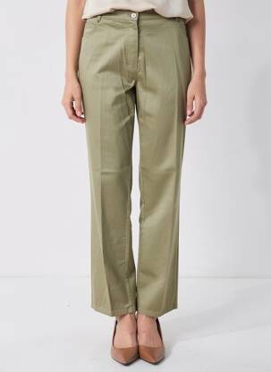 Pantalon droit stretch taille normale vert GUY DUBOUIS femme