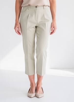 Pantalon 7/8 stretch taille normale beige JEAN GABRIEL femme