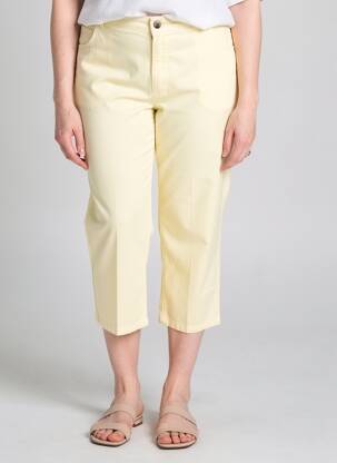 Pantalon 7/8 stretch taille normale jaune JEAN GABRIEL femme
