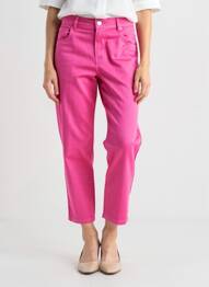 Pantacourt stretch taille normale rose GEVANA femme