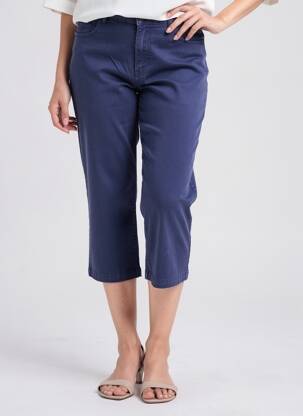 Pantacourt coupe droite taille normale bleu JEAN GABRIEL femme
