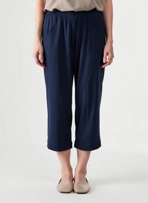 Pantacourt coupe droite taille normale bleu SAINT CHARLES femme