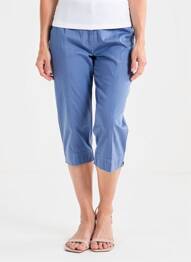 Pantacourt stretch taille normale bleu GUY DUBOUIS femme
