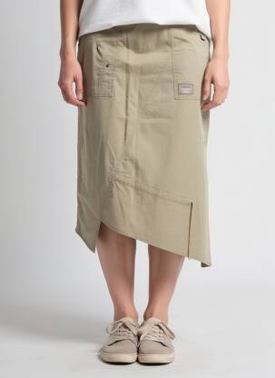 Jupe mi-longue coupe droite vert FRED SABATIER femme
