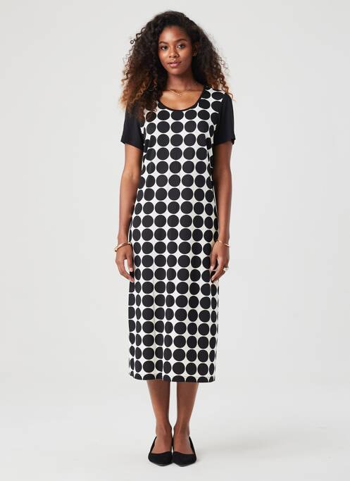 Robe mi-longue manches courtes manches courtes noir MERI & ESCA femme
