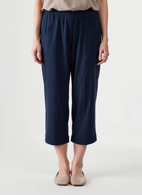 Pantacourt coupe droite taille normale bleu SAINT CHARLES femme