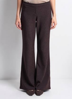 Pantalon flare taille élastique marron VERO MODA femme