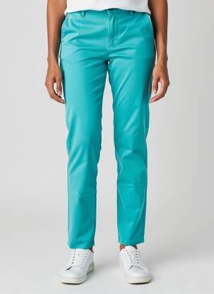 Pantalon chino tissage popeline taille normale bleu clair HAPPY femme