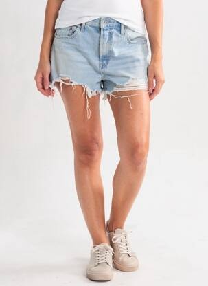 Short tissage denim taille haute bleu LEVIS femme