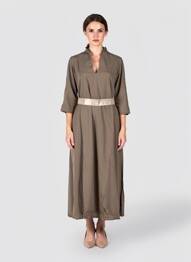 Robe longue coupe cintrée manches 3/4 vert MOLLY BRACKEN femme