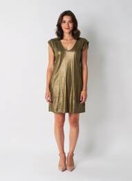 Robe courte manches courtes manches courtes vert PIECES femme