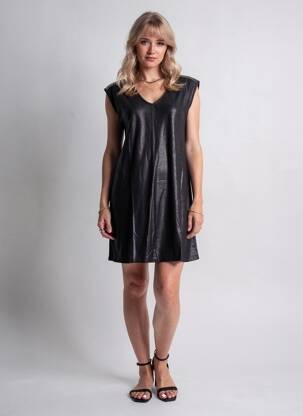 Robe courte manches courtes manches courtes noir PIECES femme