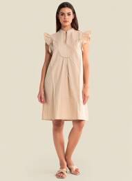 Robe courte manches courtes manches courtes beige ONLY femme
