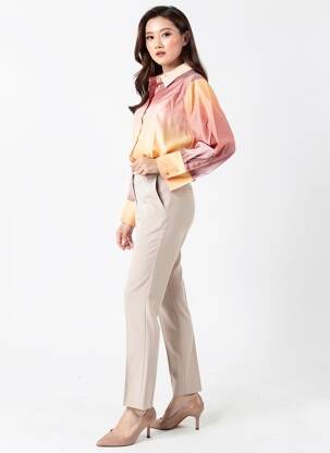 Chemisier coupe fluide manches longues orange VERO MODA femme