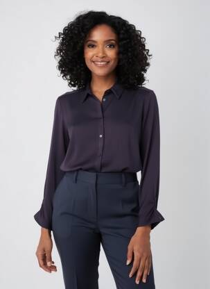 Chemisier coupe cintrée manches 3/4 noir STREET ONE femme