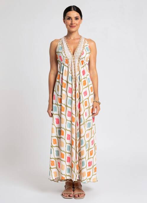 Robe de plage coupe cintrée blanc PINK PLANET femme