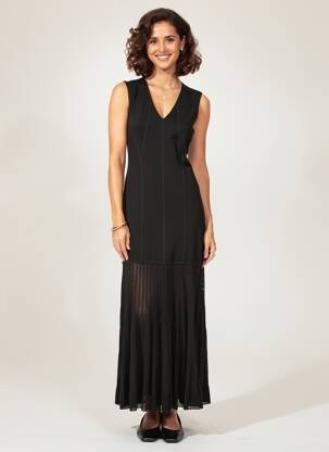 Robe longue sans manche sans manche noir PINXIT femme