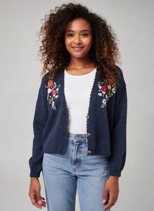 Gilet manches longues stretch bleu LOUISE MISHA femme