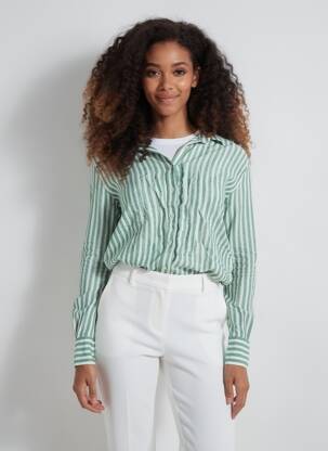 Chemisier coupe droite manches longues vert FIGARET femme