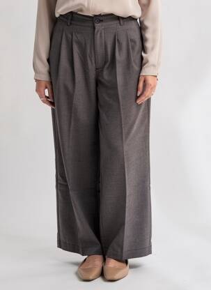Pantalon chino fermeture zippée sous rabat boutonné taille normale gris MUSTANG femme