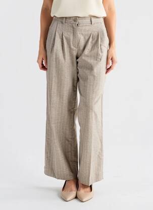 Pantalon chino fermeture zippée sous rabat avec crochet taille normale beige ME+EM femme
