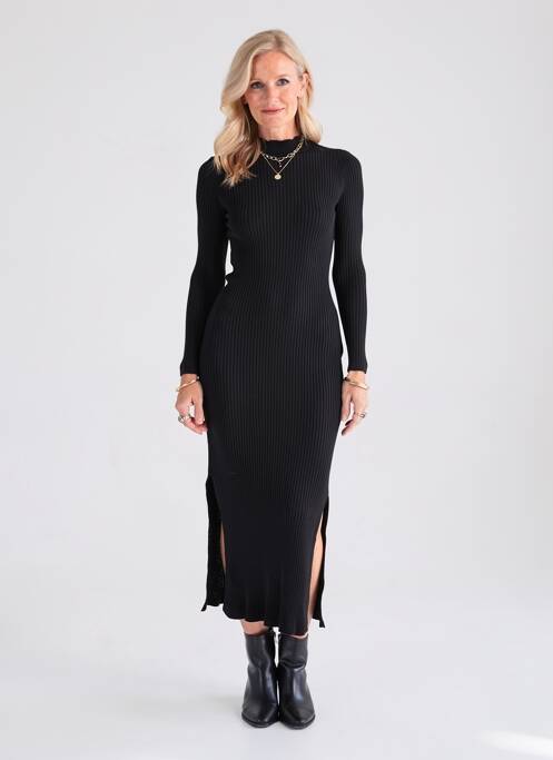 Robe pull stretch manches longues noir PETITE MENDIGOTE femme
