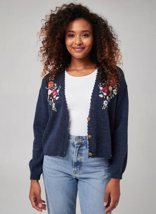 Gilet manches longues stretch bleu LOUISE MISHA femme