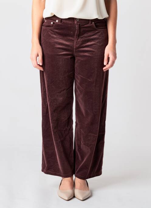 Jupe longue taille normale marron CÔTELÉ femme