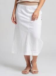 Jupe mi-longue taille à pinces beige DANIELA DALLAVALLE femme