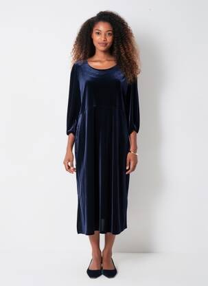 Robe mi-longue manches 3/4 manches 3/4 bleu JEAN MARC PHILIPPE femme