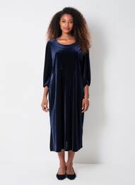 Robe mi-longue manches 3/4 manches 3/4 bleu JEAN MARC PHILIPPE femme