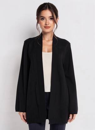 Gilet manches longues stretch noir CARTA LIBERA femme
