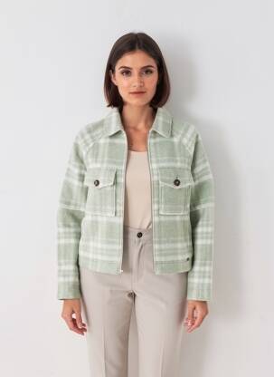 Manteau court poches sans capuche vert MAT DE MISAINE femme