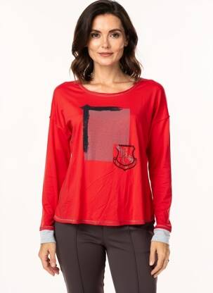 T-shirt manches longues manches longues rouge ELISA CAVALETTI femme