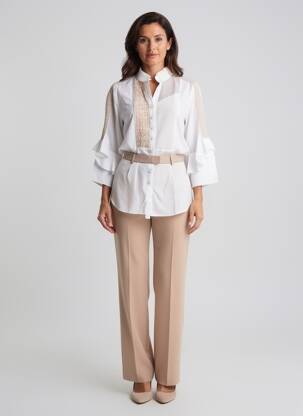 Chemisier coupe cintrée manches 3/4 blanc ELISA CAVALETTI femme