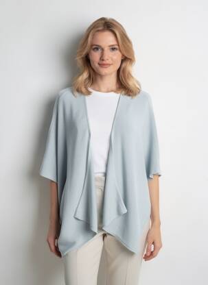 Gilet manches courtes manches mi-longues bleu ANDAM femme