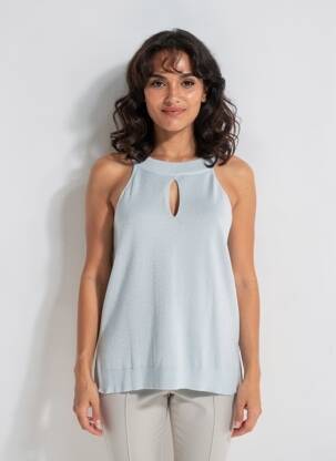 Top sans manche sans manche argent ANDAM femme