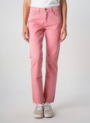 Pantalon slim tissage popeline taille normale rose KANOPE femme